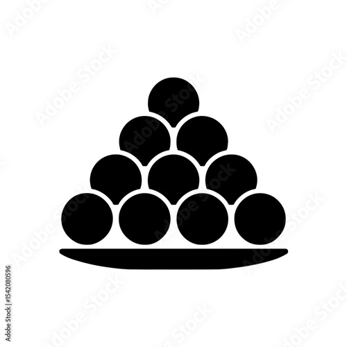 very simple flat and single minimalist Caviar Silhouettes in black on a white background