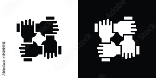 Collaboration icon black silhouette for web, and mobile app