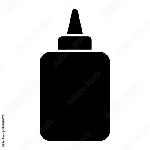 very simple flat and single minimalist Glue Bottle Silhouettes in black on a white background