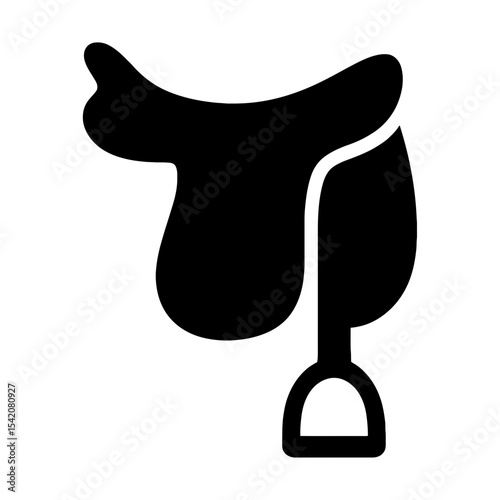 very simple flat and single minimalist Saddle Silhouettes in black on a white background