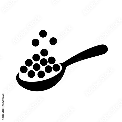 very simple flat and single minimalist Caviar Silhouettes in black on a white background