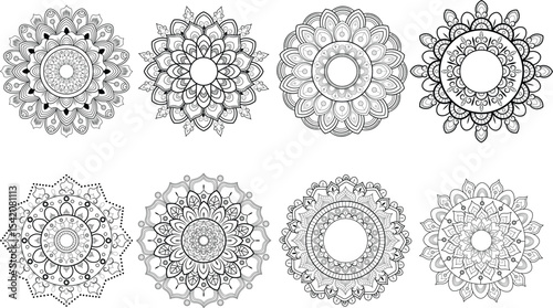 Set of vector pattern mandala