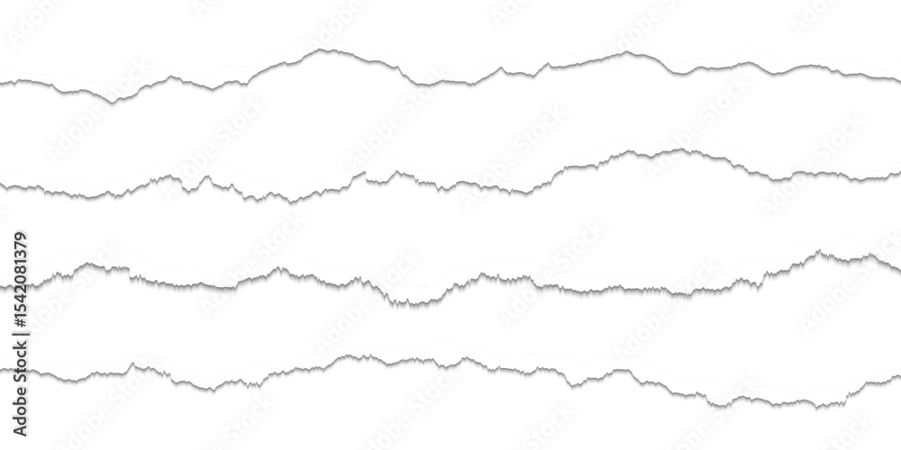 Realistic torn paper edges vector