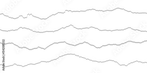 Realistic torn paper edges vector