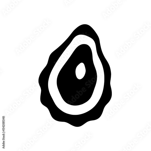 very simple flat and single minimalist Oyster Silhouettes in black on a white background