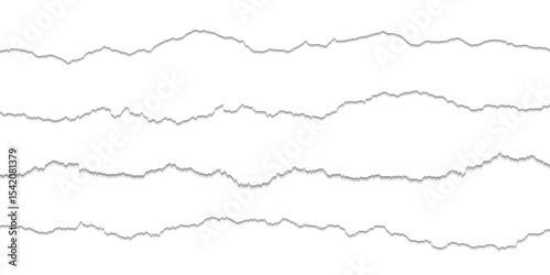 Realistic torn paper edges vector