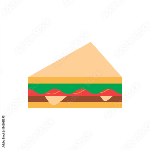 Delicious Fast Food A Simple Sandwich Illustration