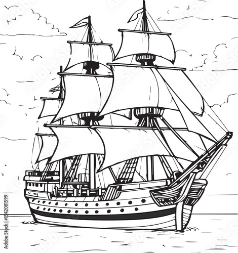 pirate ship vector