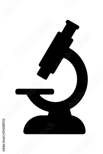 very simple flat and single minimalist Microscopic Silhouettes in black on a white background