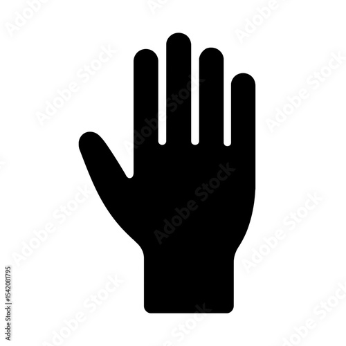 very simple flat and single minimalist Hand Silhouettes in black on a white background
