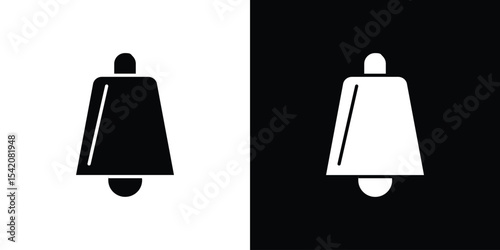 Cowbell icon black silhouette for web, and mobile app