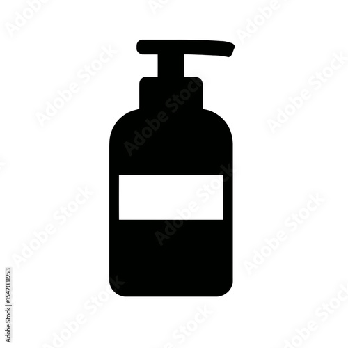 very simple flat and single minimalist Cream Bottle Silhouettes in black on a white background