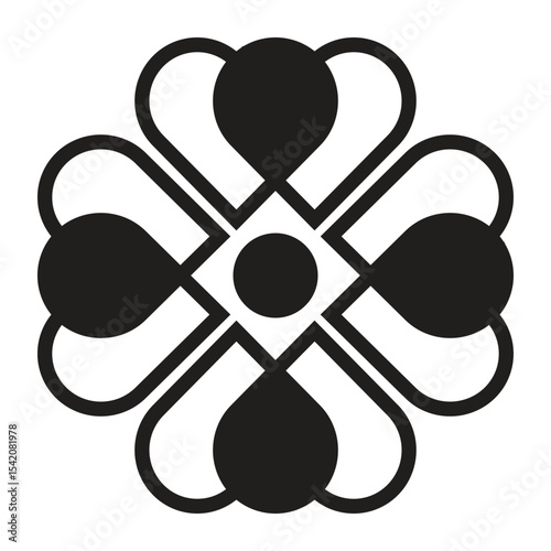 Love shape pattern  floral vector illustration design.