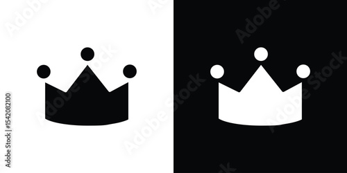 Crown icon black silhouette for web, and mobile app