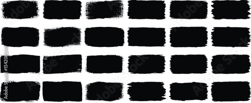 Brush strokes vector. Paint, ink brush, brush strokes, brushes, lines, frames, buttons, grungy rough grunge thick paint line texture. Brush line set. 