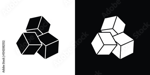 Cubes icon black silhouette for web, and mobile app