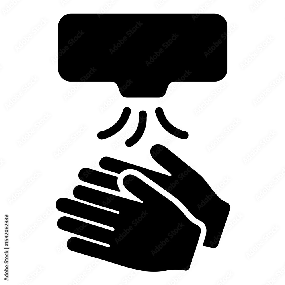 custom made wallpaper toronto digitalvery simple flat and single minimalist Drying Hands Silhouettes in black on a white background