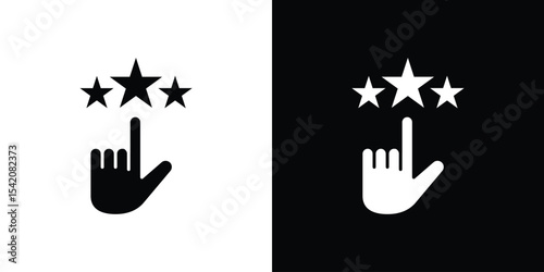 Customer feedback icon black silhouette for web, and mobile app