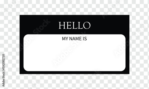 Hello, my name is introduction red flat vector label for print . Vector Illustration . EPS 10 . 