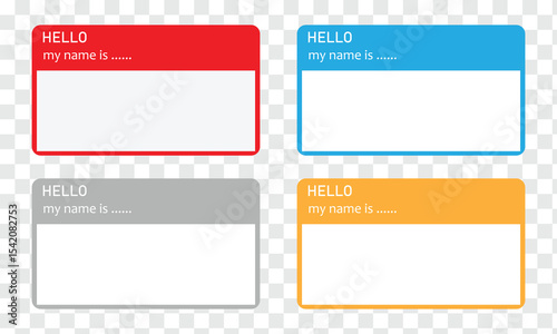 Hello, my name is introduction red flat vector label for print . Vector Illustration . EPS 10 . 