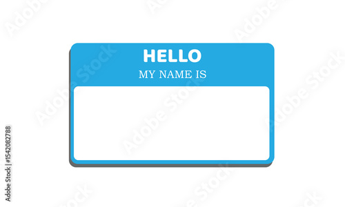 Hello, my name is introduction red flat vector label for print . Vector Illustration . EPS 10 . 