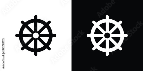 Dharmachakra icon black silhouette for web, and mobile app