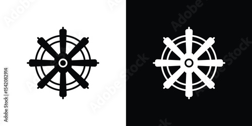 Dharmachakra icon black silhouette for web, and mobile app