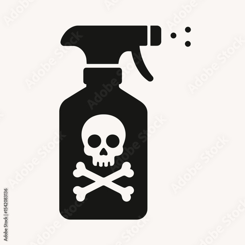 very simple flat and single minimalist Pesticide Sprays Silhouettes in black on a white background