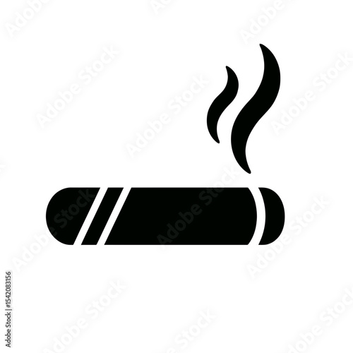 very simple flat and single minimalist Cigar Silhouettes in black on a white background