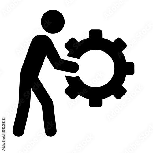 very simple flat and single minimalist Carrying Gear Silhouettes in black on a white background