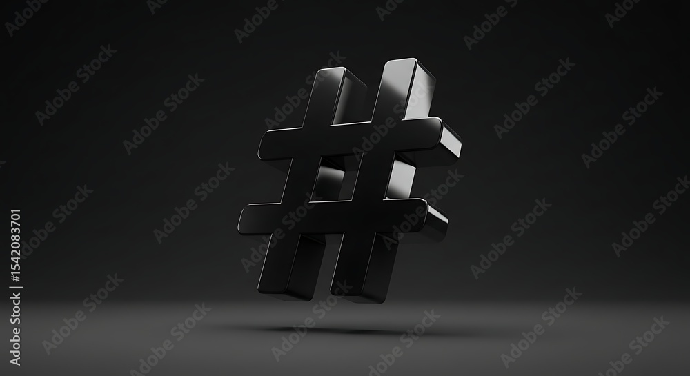 Obraz premium Hashtag Symbol Dark Background