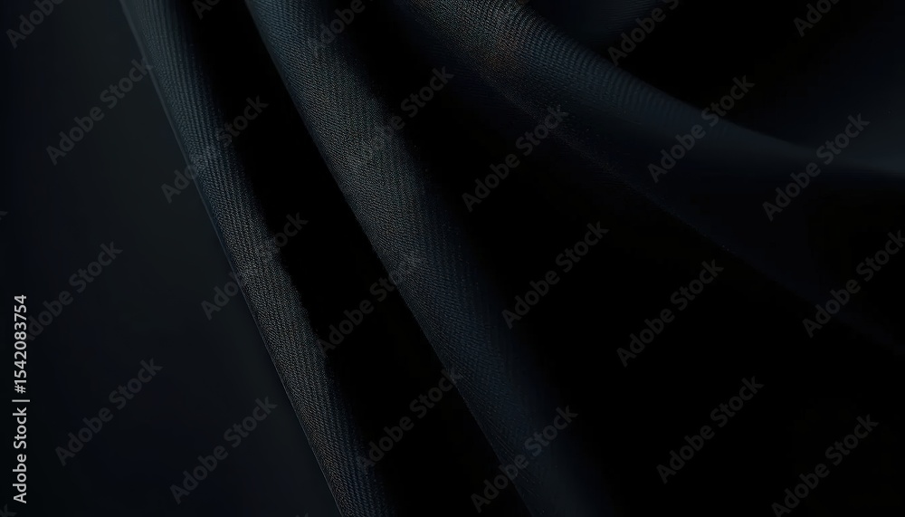 Fototapeta premium Close-up studio shot of draped black athletic knit fabric