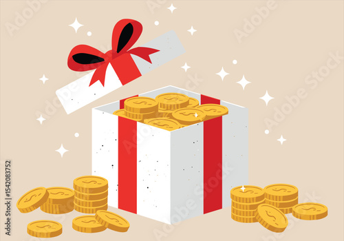 Gift Box Coins - Treasure, Present, Golden, Wealth, Financial Gift, Sparkling Wealth - Gift, Box, Coins, Treasure, Financial, Sparkling







