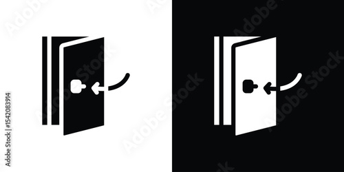 Door closed icon black silhouette for web, and mobile app