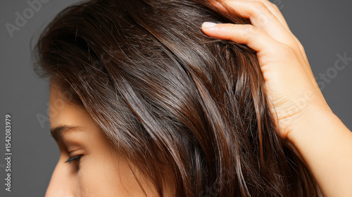 Vitamins A, B, C, E help nourish hair. Makes hair shiny, strong, not falling. Nourishes the scalp, helping to prevent dandruff. EPS realistic file.