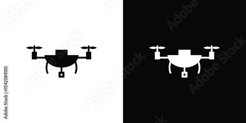 Drone icon black silhouette for web, and mobile app