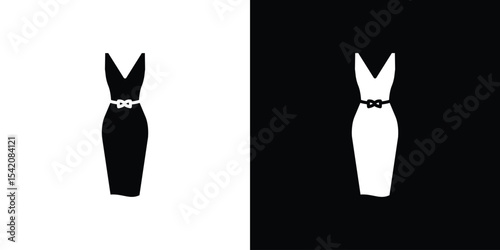 Dress icon black silhouette for web, and mobile app