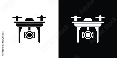 Drone icon black silhouette for web, and mobile app