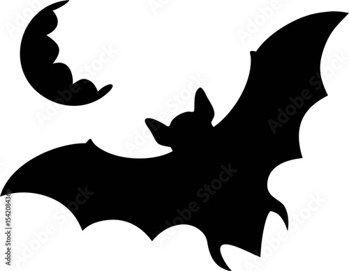 Silhouette of a Bat Flying at Dusk – Atmospheric and Elegant Wildlife Vector Illustration