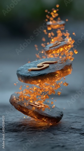 symbolic glowing coin splitting into smaller parts labeled bonds real estate crypto for visual diversity