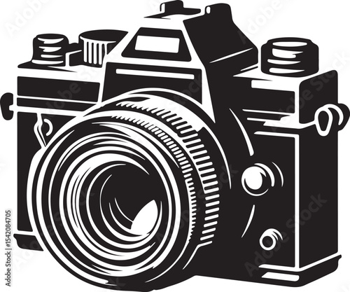 A silhouette camera vector