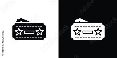 Event ticket icon black silhouette for web, and mobile app