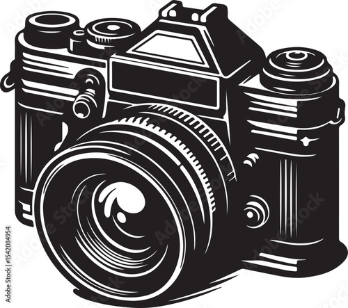 A silhouette camera vector