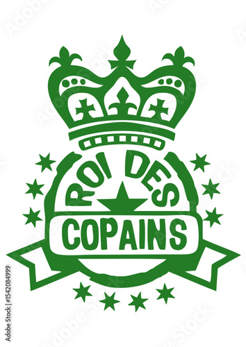 roi copains couronne tampon logo