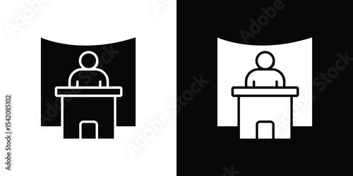 Exhibitor icon black silhouette for web, and mobile app