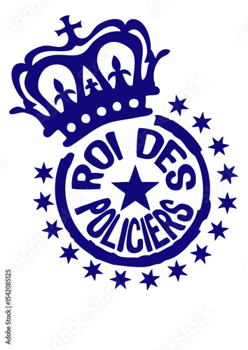 roi policiers couronne  tampon logo