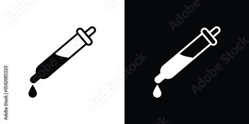 Eye dropper half icon black silhouette for web, and mobile app