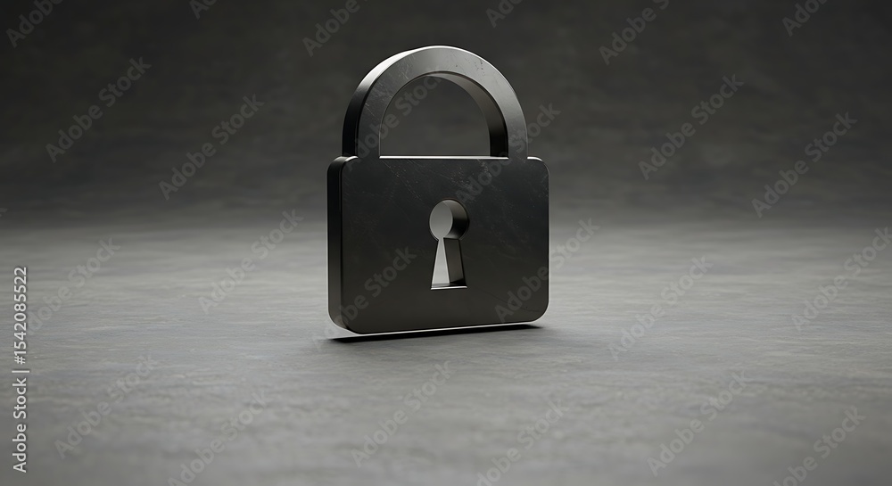 Naklejka premium Padlock on Grey Background