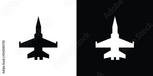Fighter jet icon black silhouette for web, and mobile app