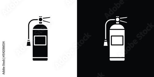 Fire extinguisher icon black silhouette for web, and mobile app